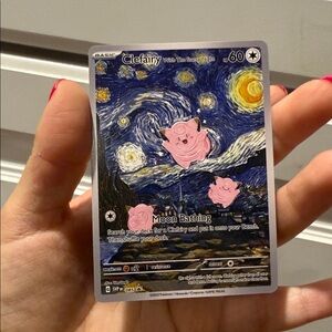 HANDMADE Pokemon Clefairy with the Starry Night PROXY/ALT CARD Fan Art
